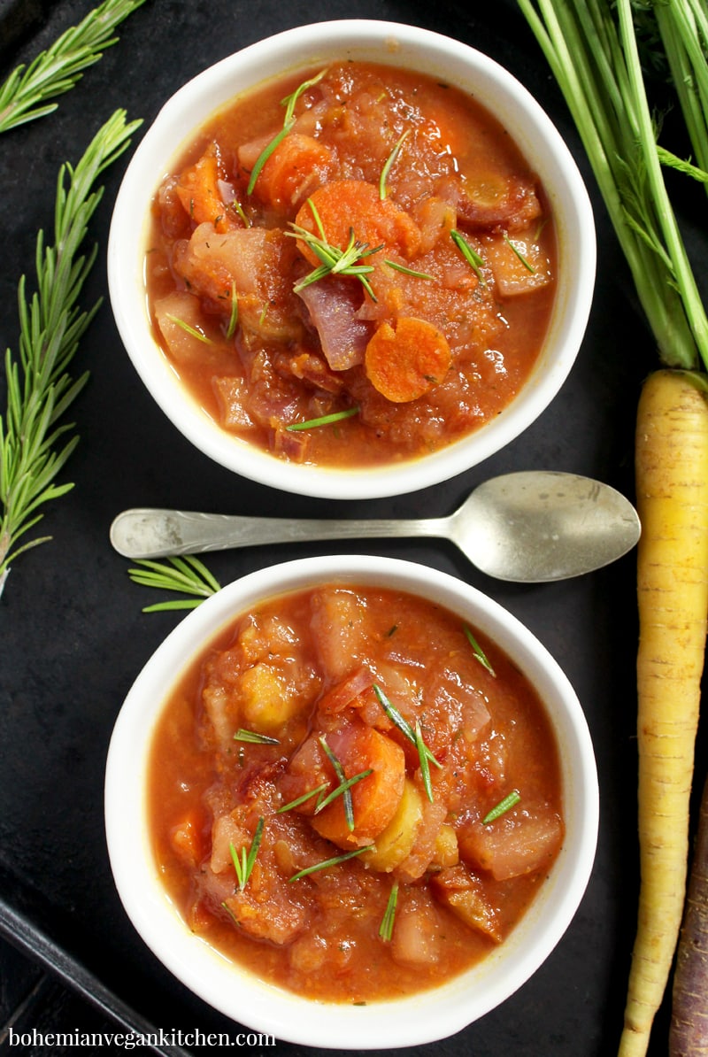 Easy Carrot Apple Soup | Bohemian Vegan Kitchen 