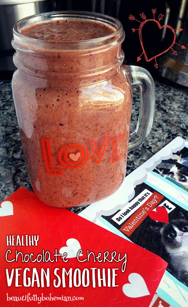 choco cherry vegan smoothie