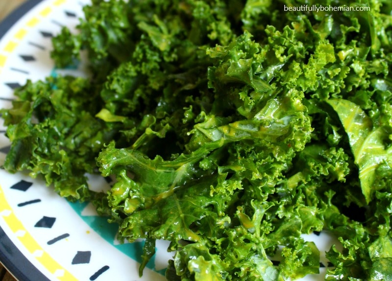 close up of kale salad