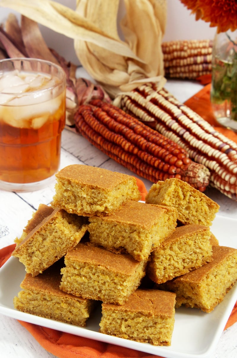 picture of vegan cornbread on a plate