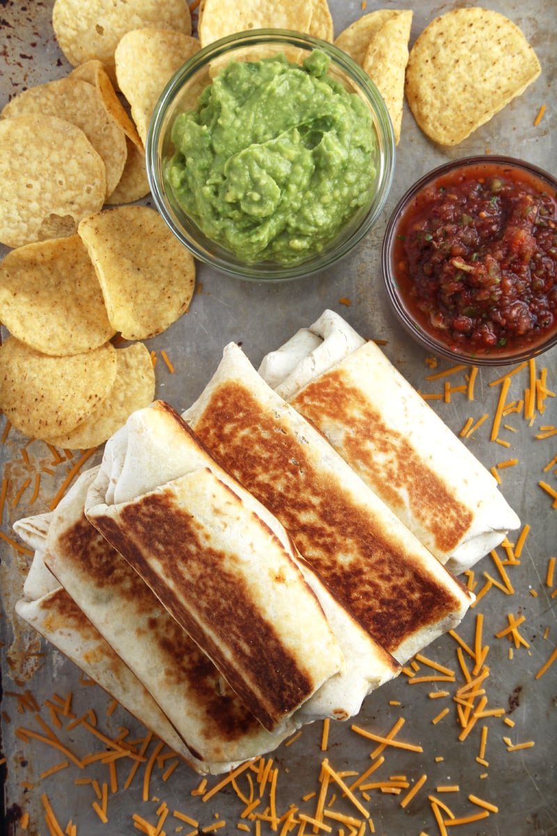 Bean and Cheese Vegan Chimichangas