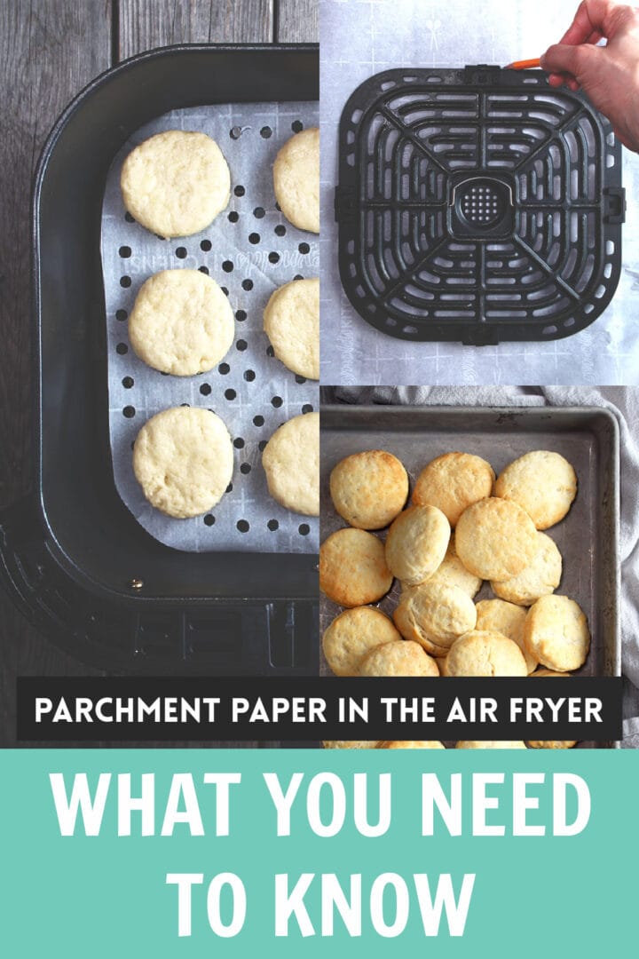 pinnable image for parchment paper in air fryer