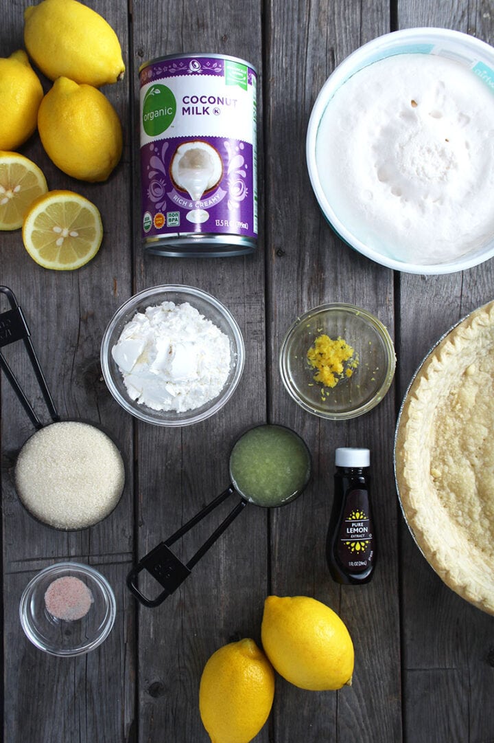 ingredients needed for vegan lemon pie