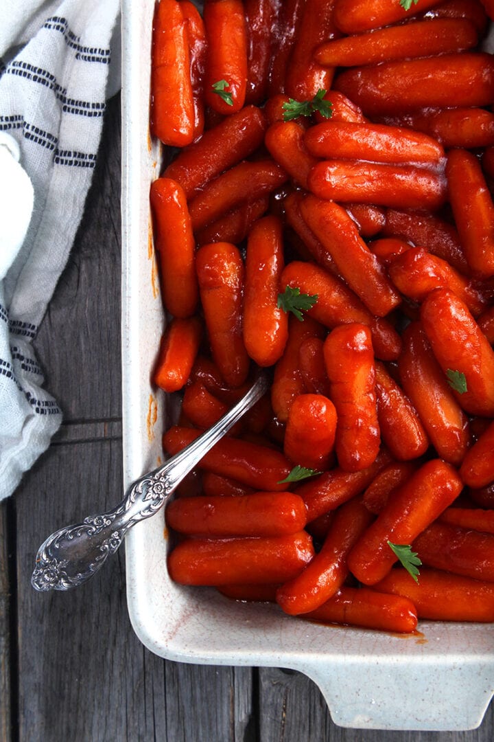 picture of instant pot carrots, perfect vegan side dish