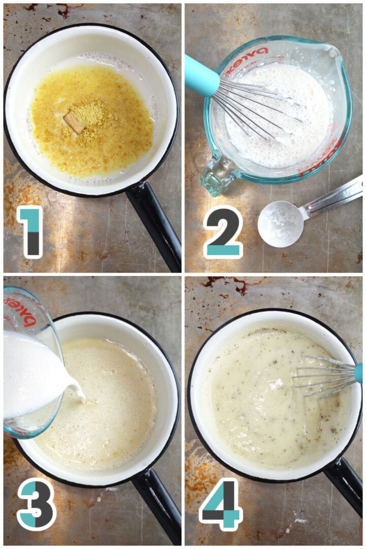 the step by step pictures to make this vegan gravy recipe