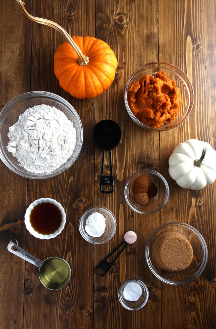 ingredients needed for gluten free vegan pumpkin bread