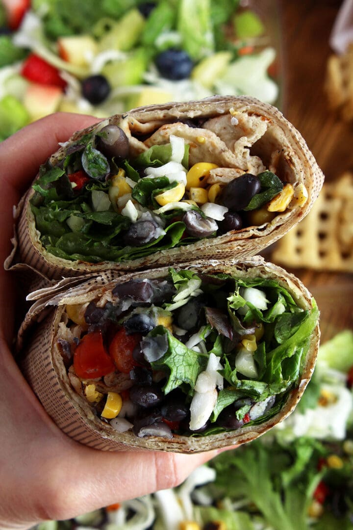 close up picture of the southwestern veggie wrap at chick-fil-a 